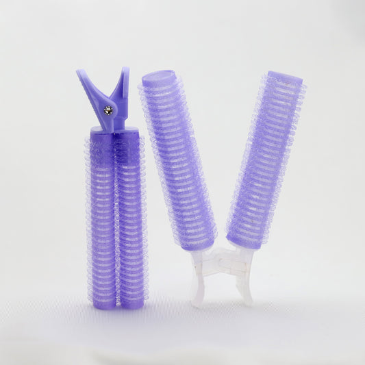 【 カリスマ美容師監修&お客様に合わせた使い方動画付き】KAMISTORY カミカミカーラー 前髪カーラー 前髪カット ヘアブラシ(パープル大小set)