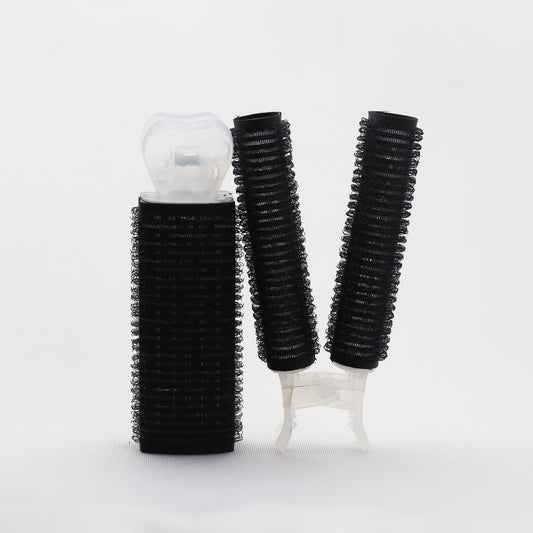 【 カリスマ美容師監修&お客様に合わせた使い方動画付き】KAMISTORY カミカミカーラー 前髪カーラー 前髪カット ヘアブラシ(ブラック大set)