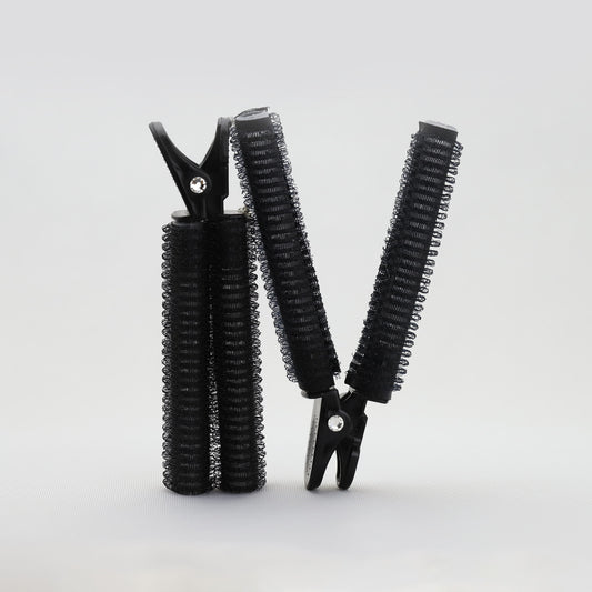 【 カリスマ美容師監修&お客様に合わせた使い方動画付き】KAMISTORY カミカミカーラー 前髪カーラー 前髪カット ヘアブラシ(ブラック小2個set)